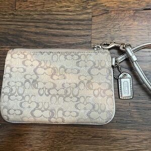 Coach Wristlet- Silver/Gray